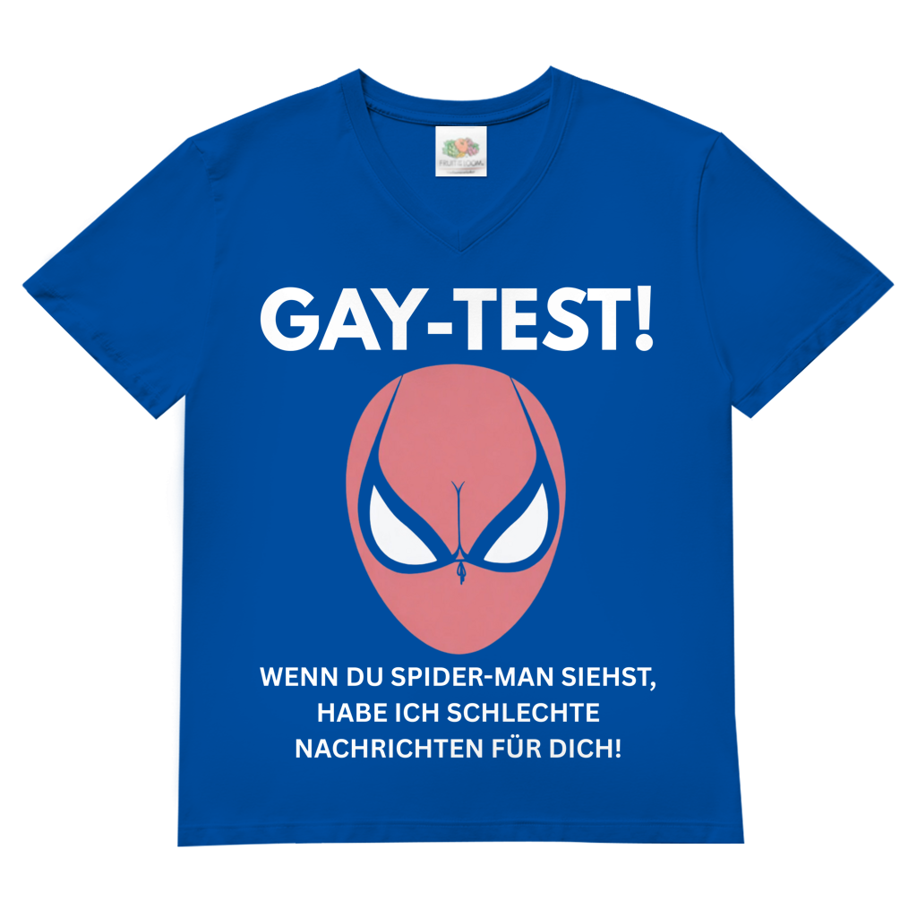 Gay Test wenn du Spider-Man siehst schlechte Nachrichten - Herren V-Neck T-Shirt Royal Blue