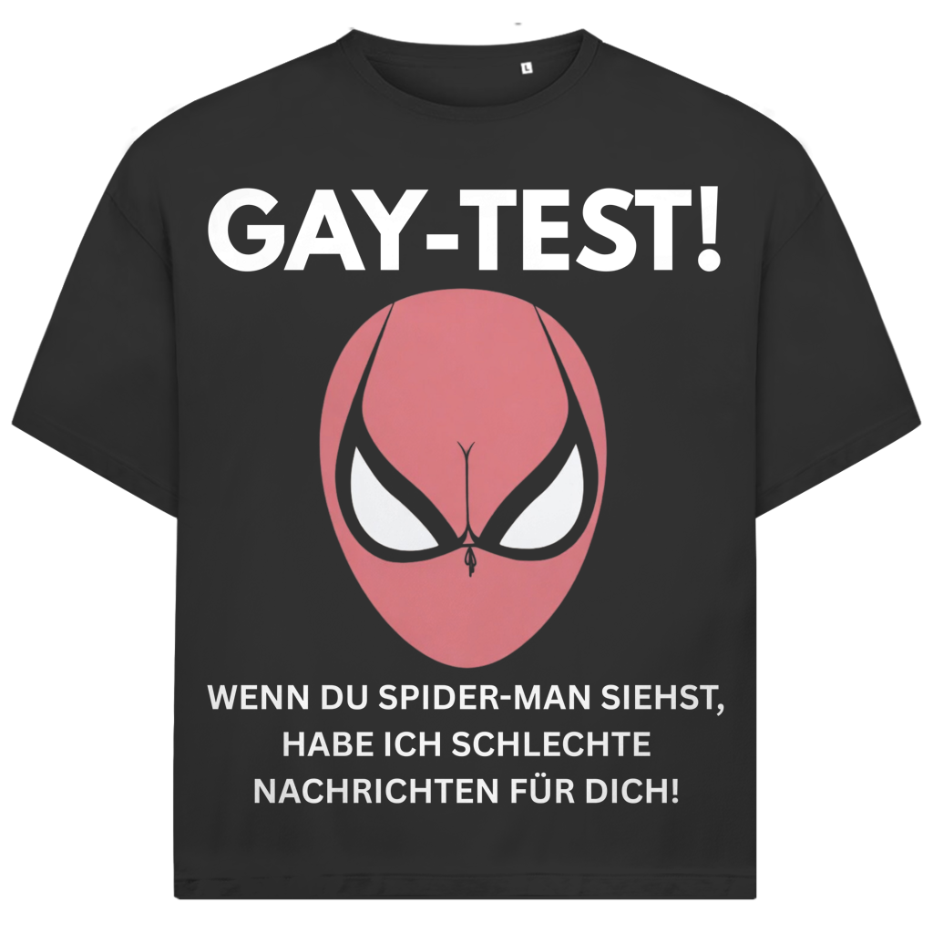Gay Test wenn du Spider-Man siehst schlechte Nachrichten - Jack and Jones Oversize T-Shirt Black