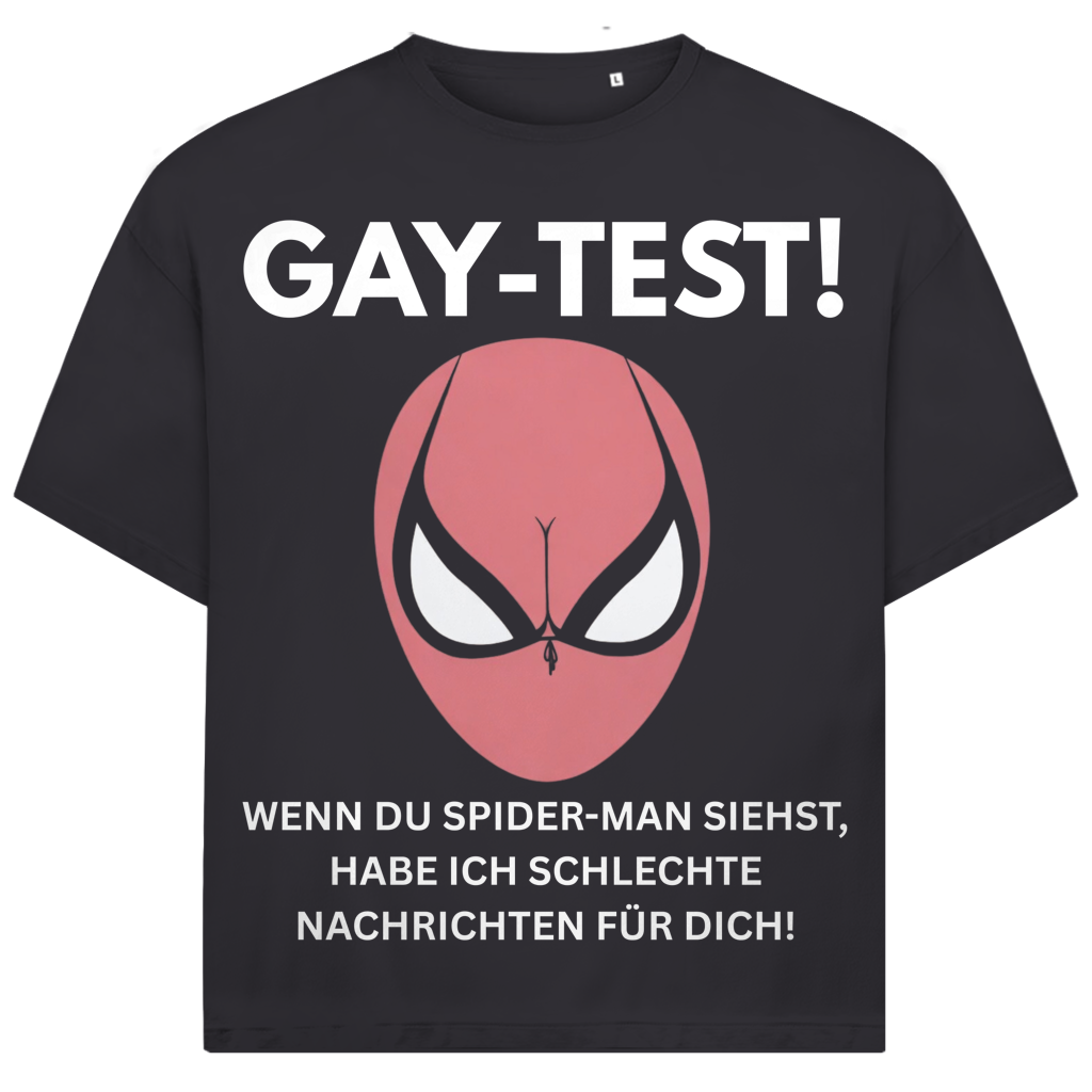 Gay Test wenn du Spider-Man siehst schlechte Nachrichten - Jack and Jones Oversize T-Shirt Asphalt