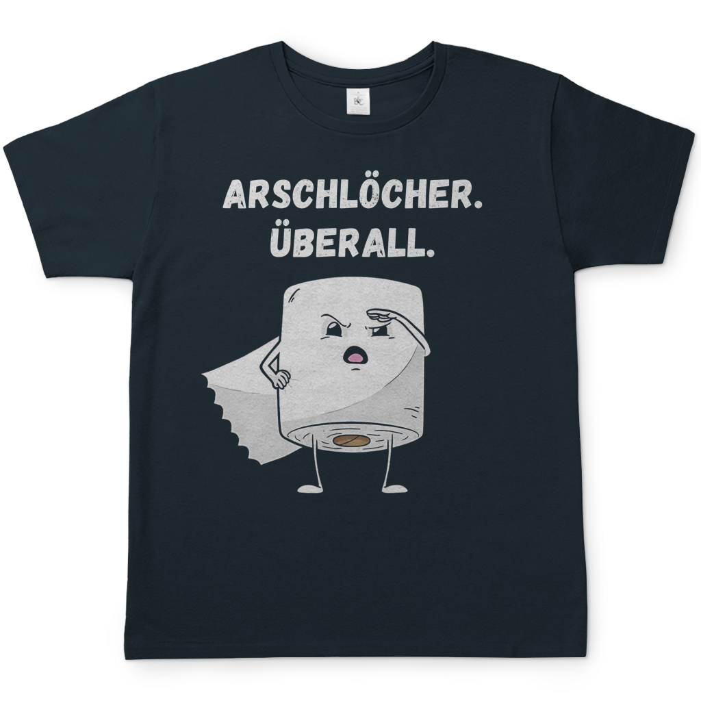 ARSCHLÖCHER. ÜBERALL. - Herren T-Shirt Dark Grey Solid