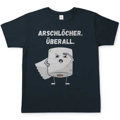 ARSCHLÖCHER. ÜBERALL. - Herren T-Shirt Dark Grey Solid