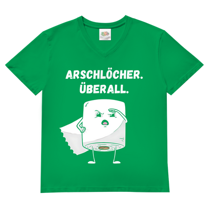 ARSCHLÖCHER. ÜBERALL. - Herren V-Neck T-Shirt Kelly Green