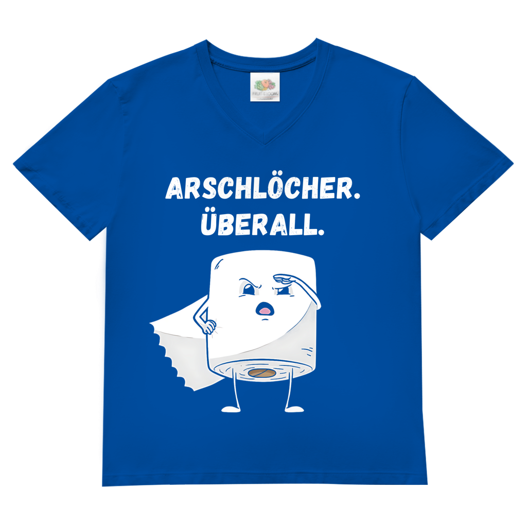 ARSCHLÖCHER. ÜBERALL. - Herren V-Neck T-Shirt Royal Blue