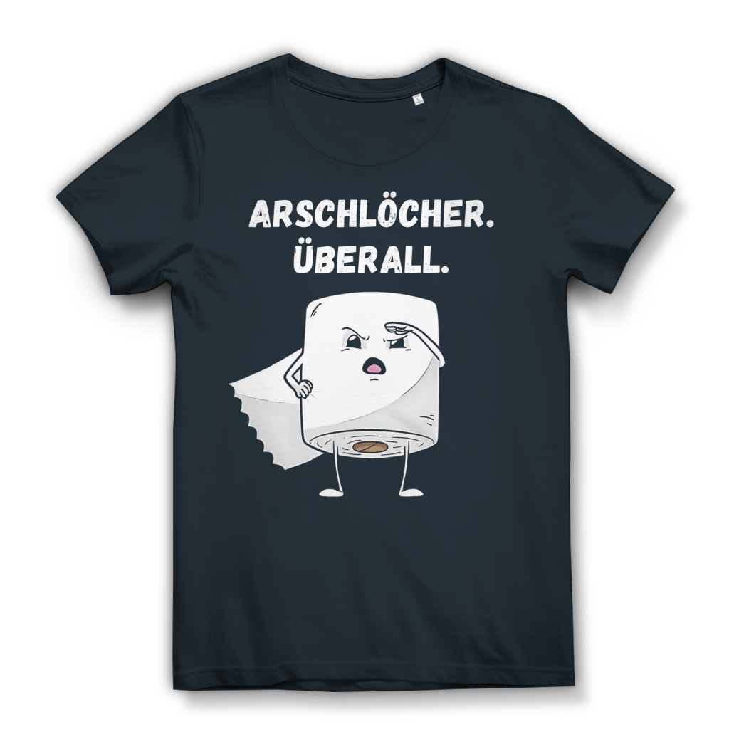 ARSCHLÖCHER. ÜBERALL. - Damen Premium Bio T-Shirt Dark Grey
