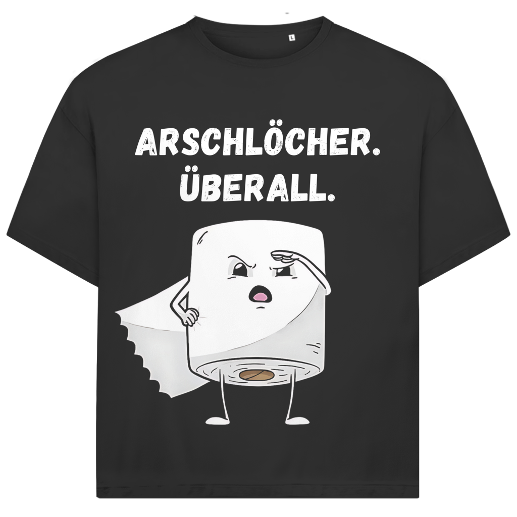 ARSCHLÖCHER. ÜBERALL. - Jack and Jones Oversize T-Shirt Black