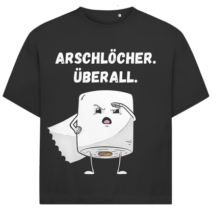ARSCHLÖCHER. ÜBERALL. - Jack and Jones Oversize T-Shirt Black