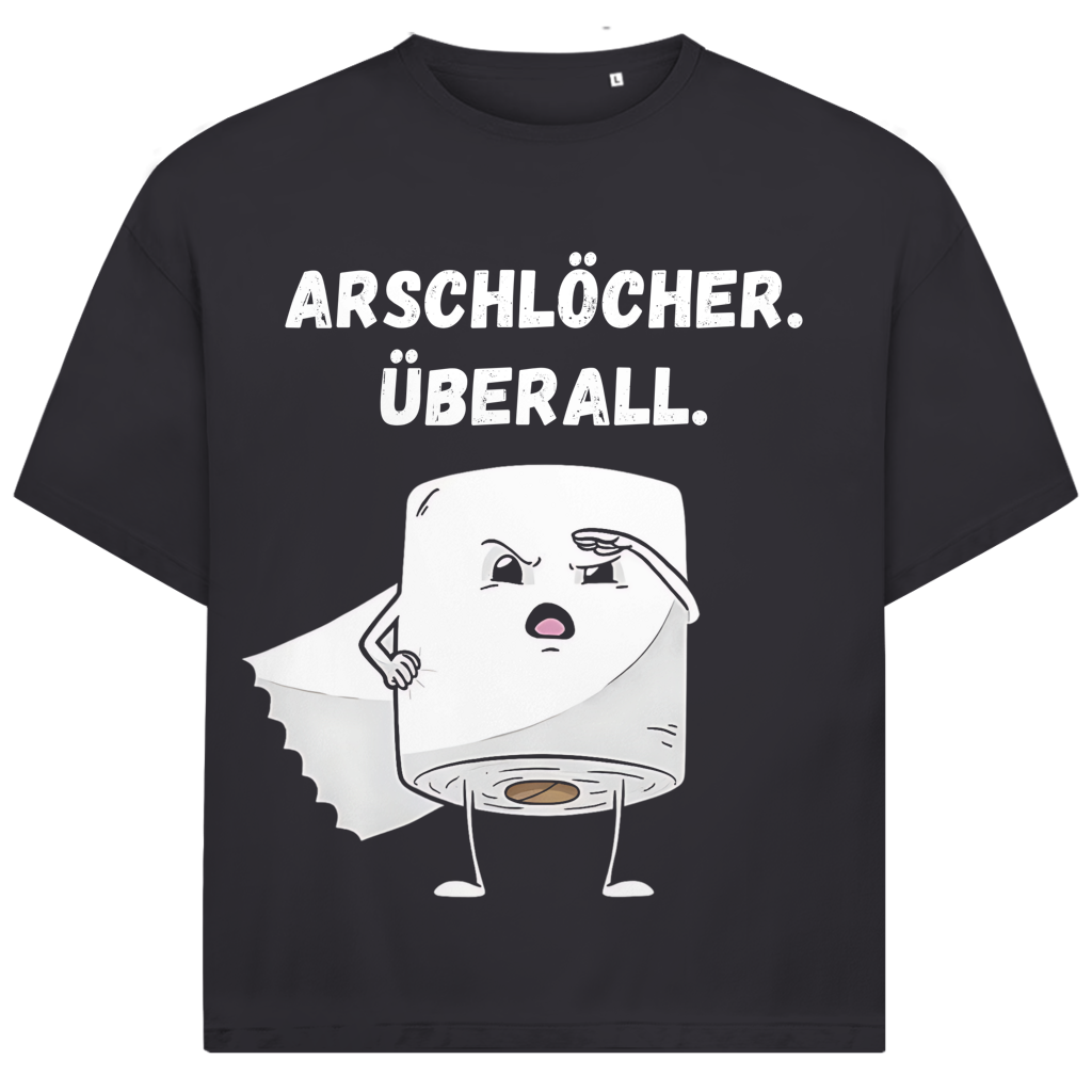 ARSCHLÖCHER. ÜBERALL. - Jack and Jones Oversize T-Shirt Asphalt