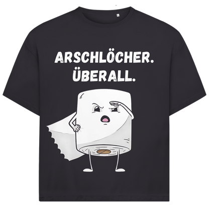 ARSCHLÖCHER. ÜBERALL. - Jack and Jones Oversize T-Shirt Asphalt