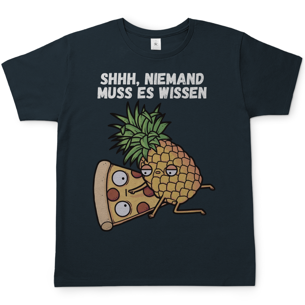 Pizza Hawaii Shhh niemand muss es wissen - Herren T-Shirt Dark Grey Solid