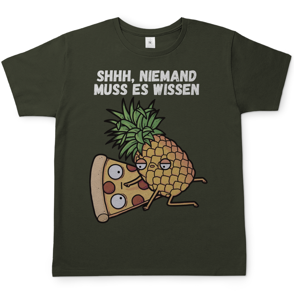 Pizza Hawaii Shhh niemand muss es wissen - Herren T-Shirt Urban Khaki