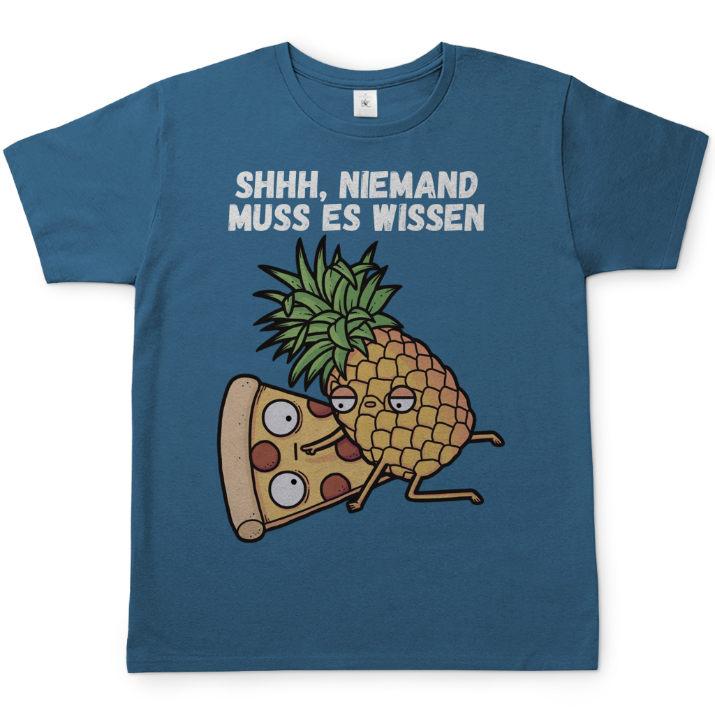 Pizza Hawaii Shhh niemand muss es wissen - Herren T-Shirt Stone Blue