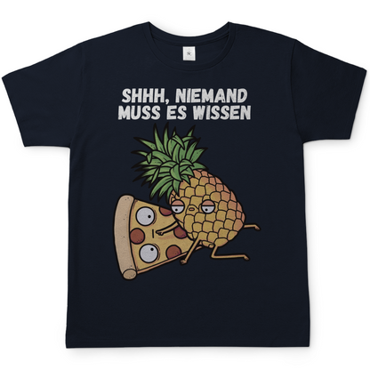 Pizza Hawaii Shhh niemand muss es wissen - Herren T-Shirt Navy
