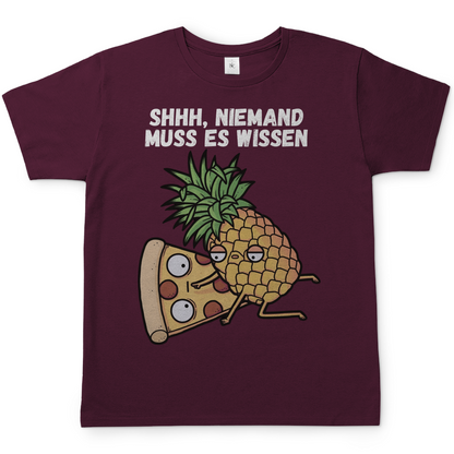 Pizza Hawaii Shhh niemand muss es wissen - Herren T-Shirt Burgundy