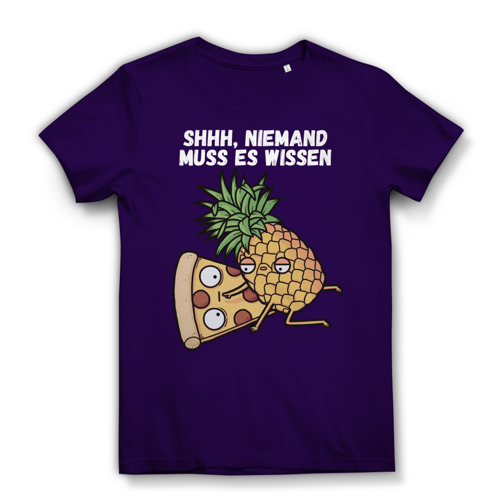 Pizza Hawaii Shhh niemand muss es wissen - Damen Premium Bio T-Shirt Urban Purple