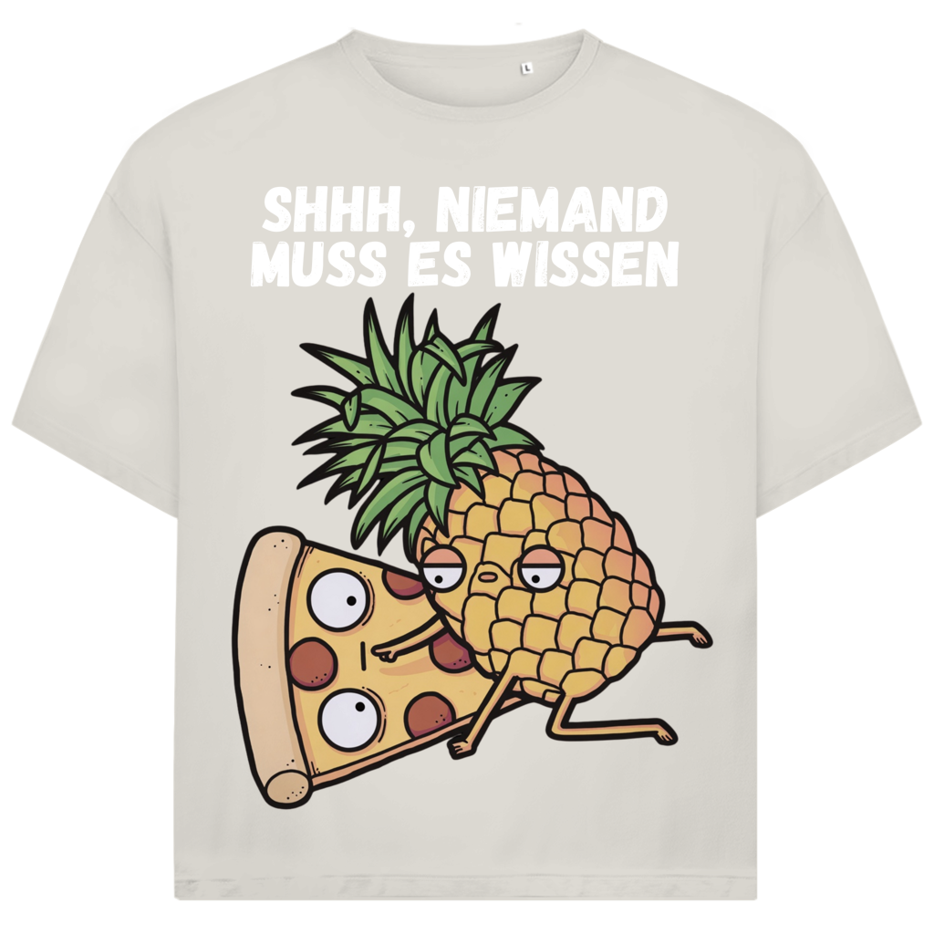 Pizza Hawaii Shhh niemand muss es wissen - Jack and Jones Oversize T-Shirt Egret