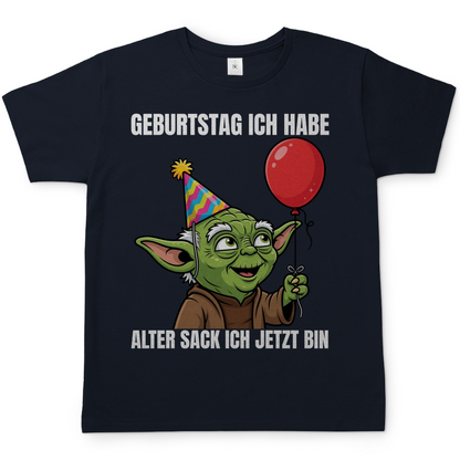 Geburtstag ich habe alter Sack ich jetzt bin Meister Yoda - Herren T-Shirt Navy