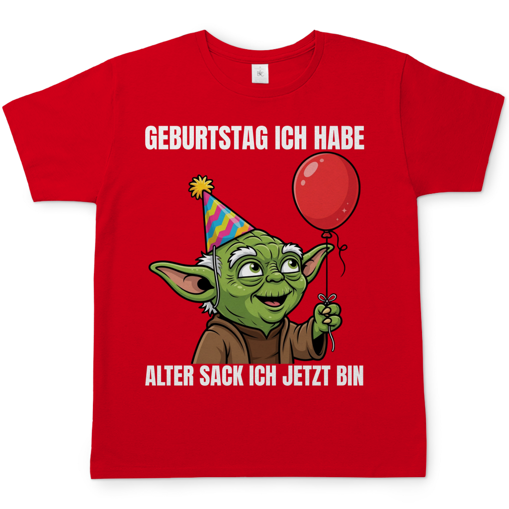 Geburtstag ich habe alter Sack ich jetzt bin Meister Yoda - Herren T-Shirt Red