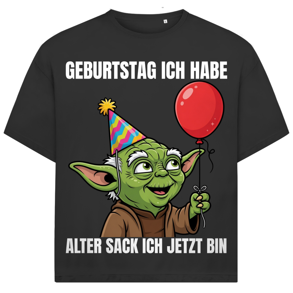 Geburtstag ich habe alter Sack ich jetzt bin Meister Yoda - Jack and Jones Oversize T-Shirt Black