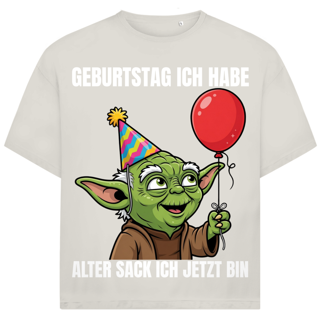 Geburtstag ich habe alter Sack ich jetzt bin Meister Yoda - Jack and Jones Oversize T-Shirt Egret
