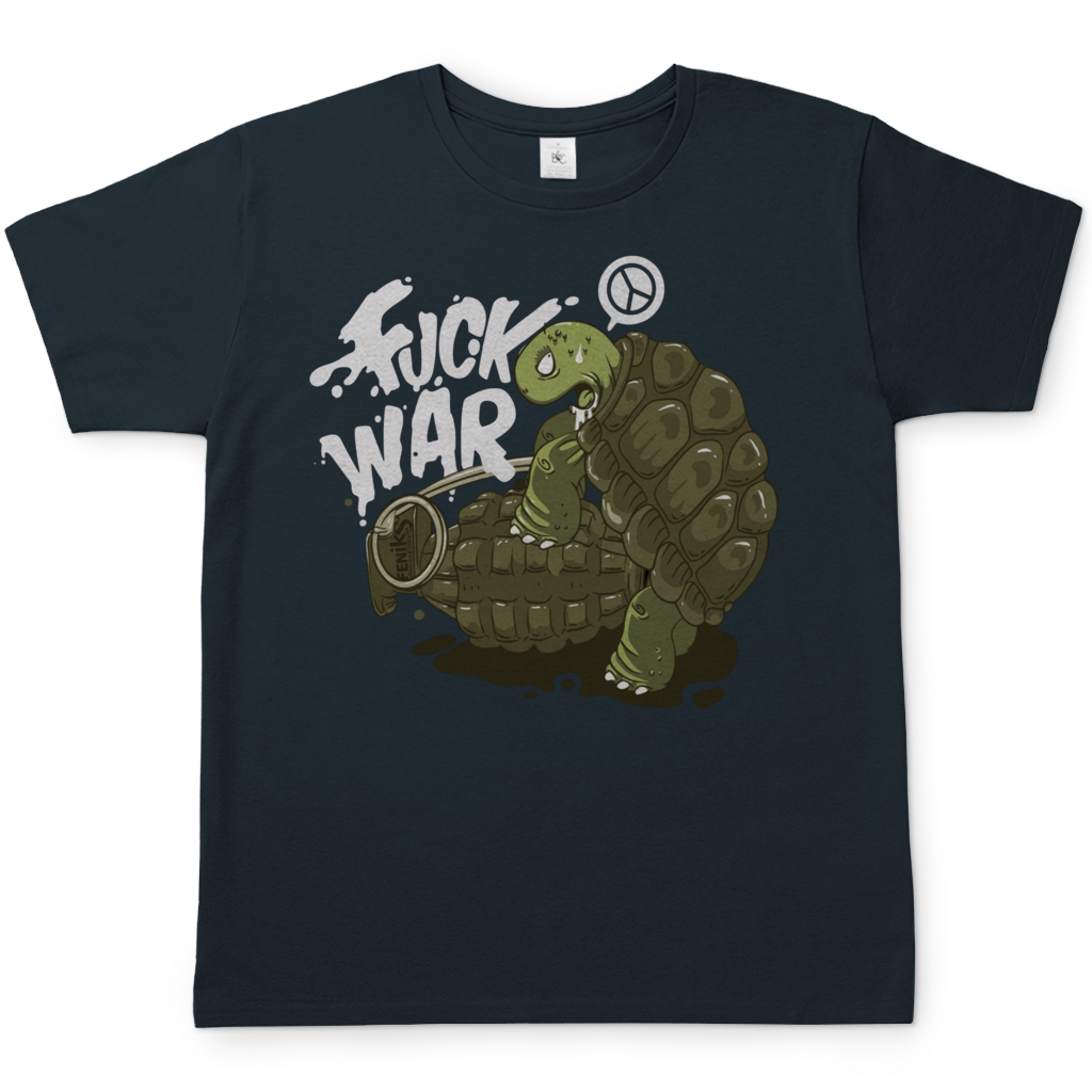 Fuck War Schildkröte Turtle - Herren T-Shirt Dark Grey Solid