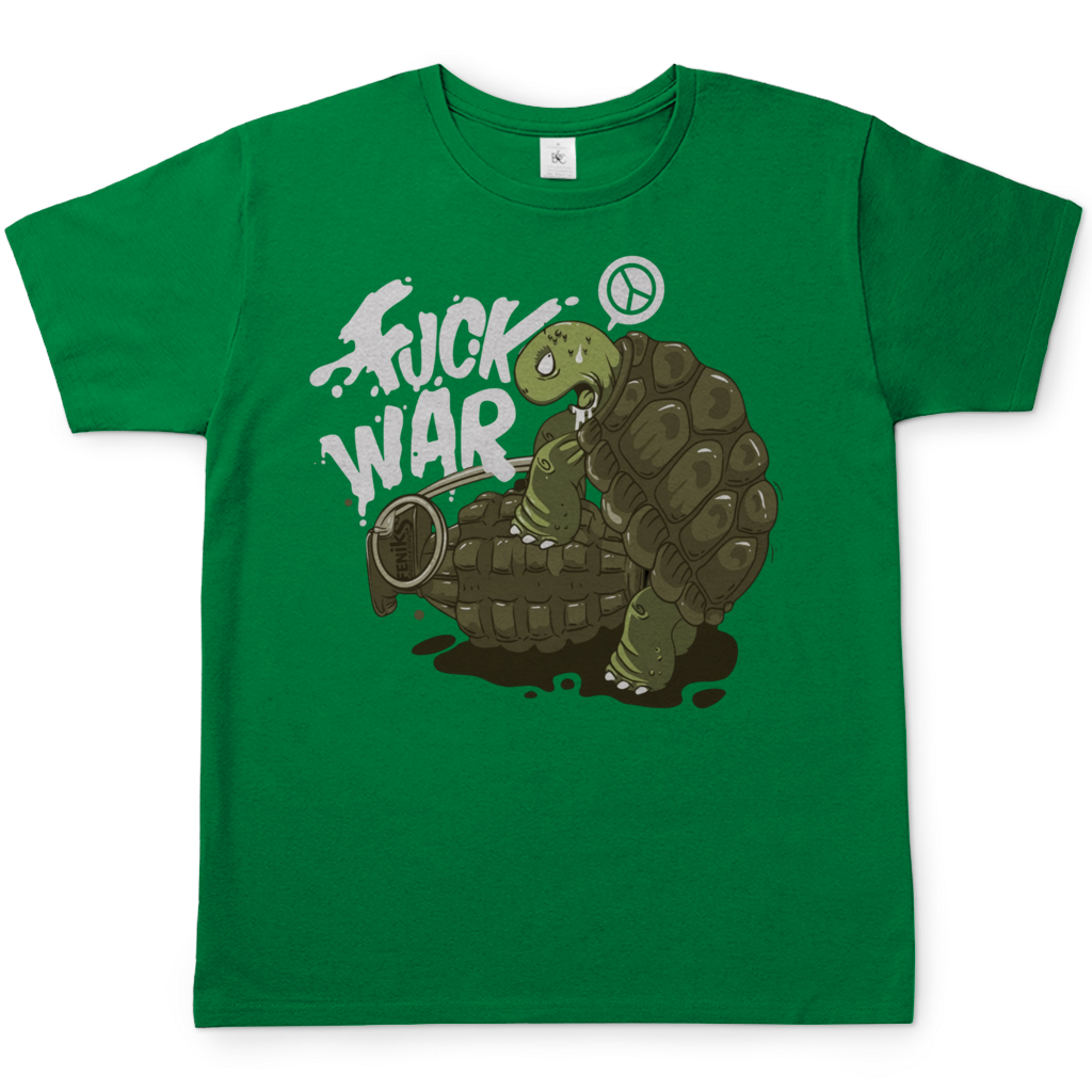 Fuck War Schildkröte Turtle - Herren T-Shirt Kelly Green