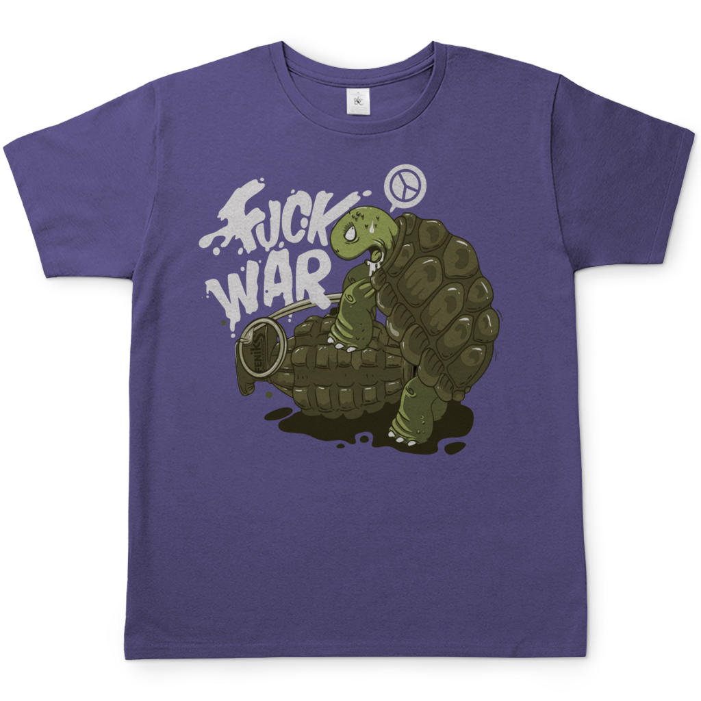 Fuck War Schildkröte Turtle - Herren T-Shirt Millennial Lilac