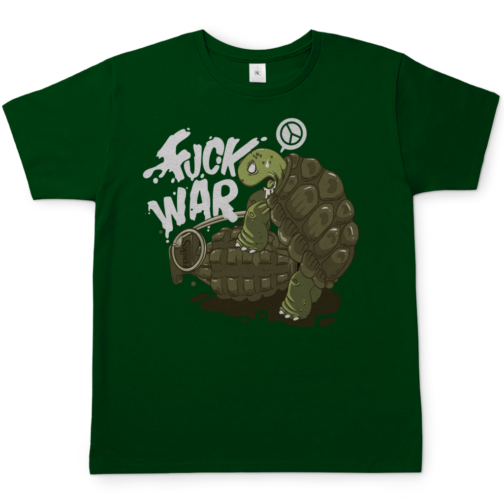 Fuck War Schildkröte Turtle - Herren T-Shirt Bottle Green