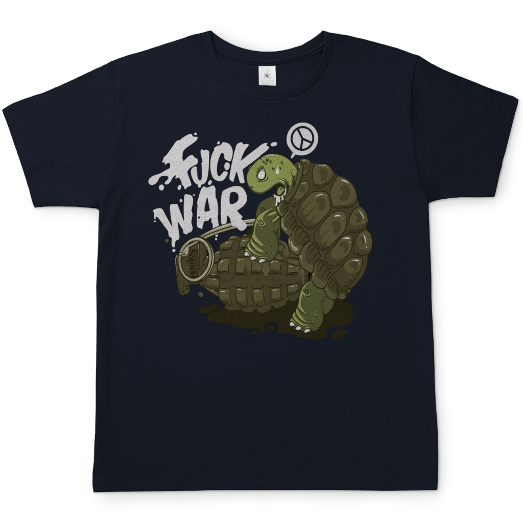Fuck War Schildkröte Turtle - Herren T-Shirt Navy