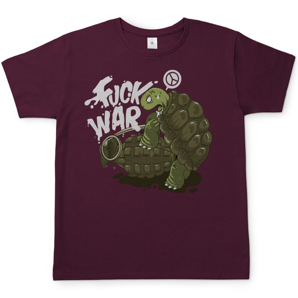 Fuck War Schildkröte Turtle - Herren T-Shirt Burgundy