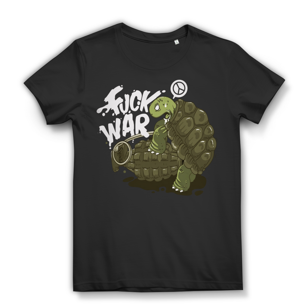 Fuck War Schildkröte Turtle - Damen Premium Bio T-Shirt Black