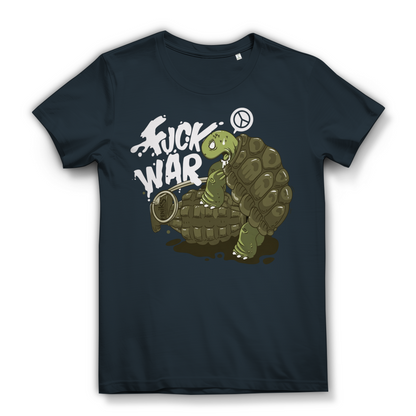 Fuck War Schildkröte Turtle - Damen Premium Bio T-Shirt Dark Grey