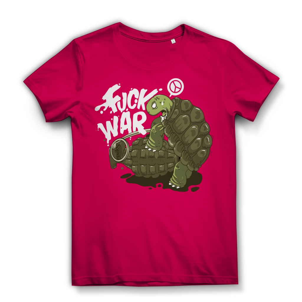 Fuck War Schildkröte Turtle - Damen Premium Bio T-Shirt Fuchsia