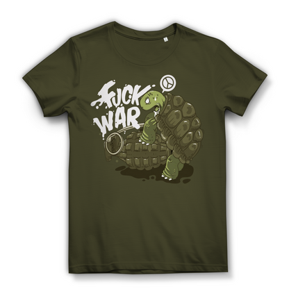 Fuck War Schildkröte Turtle - Damen Premium Bio T-Shirt Khaki