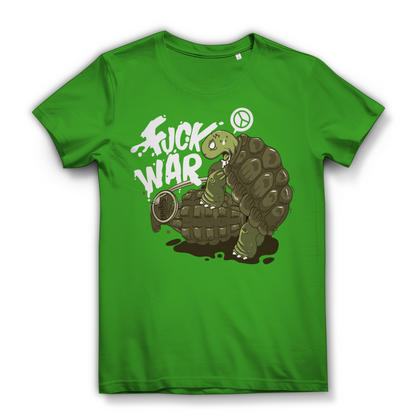 Fuck War Schildkröte Turtle - Damen Premium Bio T-Shirt Real Green
