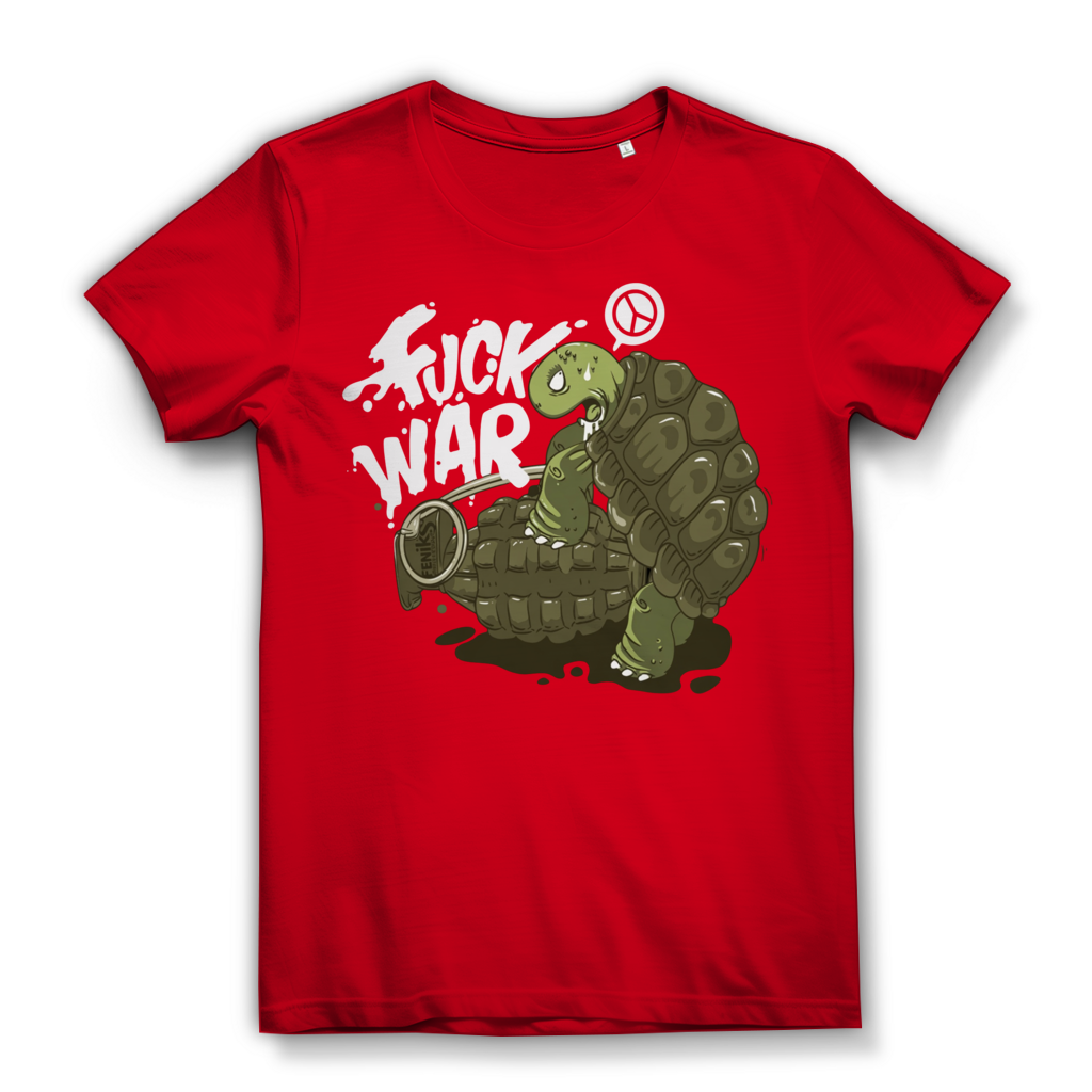 Fuck War Schildkröte Turtle - Damen Premium Bio T-Shirt Red