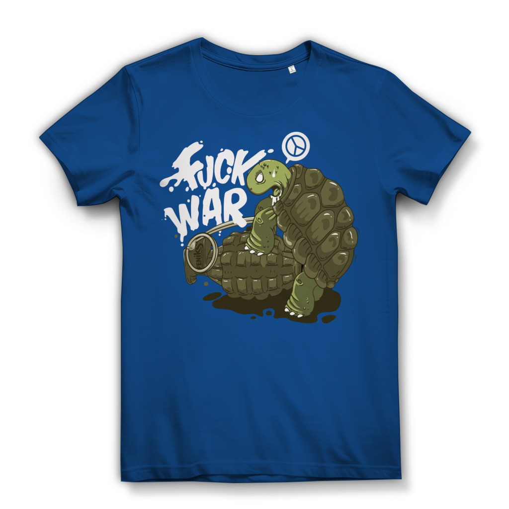 Fuck War Schildkröte Turtle - Damen Premium Bio T-Shirt Royal Blue