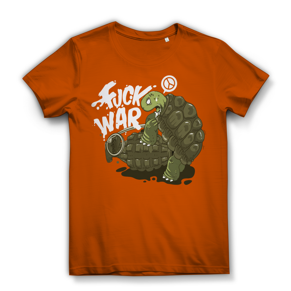 Fuck War Schildkröte Turtle - Damen Premium Bio T-Shirt Urban Orange