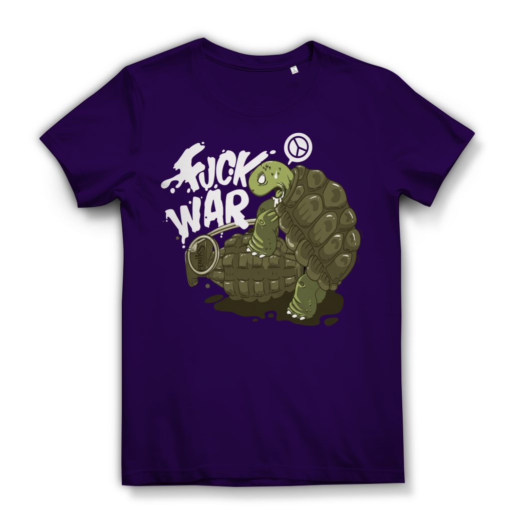 Fuck War Schildkröte Turtle - Damen Premium Bio T-Shirt Urban Purple