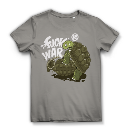 Fuck War Schildkröte Turtle - Damen Premium Bio T-Shirt Light Grey
