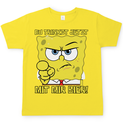 Du trinkst jetzt mit mir Bier - Herren T-Shirt Solar Yellow
