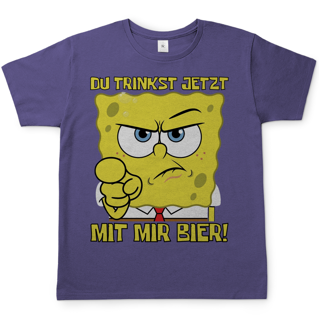 Du trinkst jetzt mit mir Bier - Herren T-Shirt Millennial Lilac