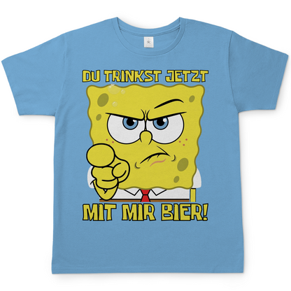 Du trinkst jetzt mit mir Bier - Herren T-Shirt Sky Blue