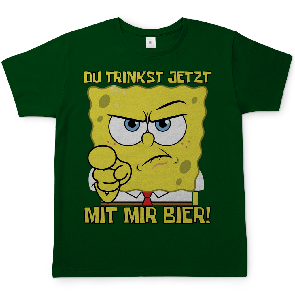 Du trinkst jetzt mit mir Bier - Herren T-Shirt Bottle Green