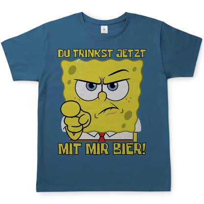 Du trinkst jetzt mit mir Bier - Herren T-Shirt Stone Blue