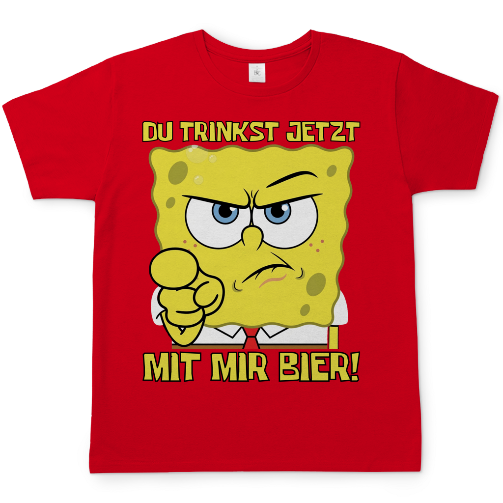 Du trinkst jetzt mit mir Bier - Herren T-Shirt Red