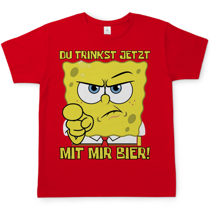 Du trinkst jetzt mit mir Bier - Herren T-Shirt Red