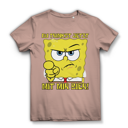Du trinkst jetzt mit mir Bier - Damen Premium Bio T-Shirt Millennial Pink