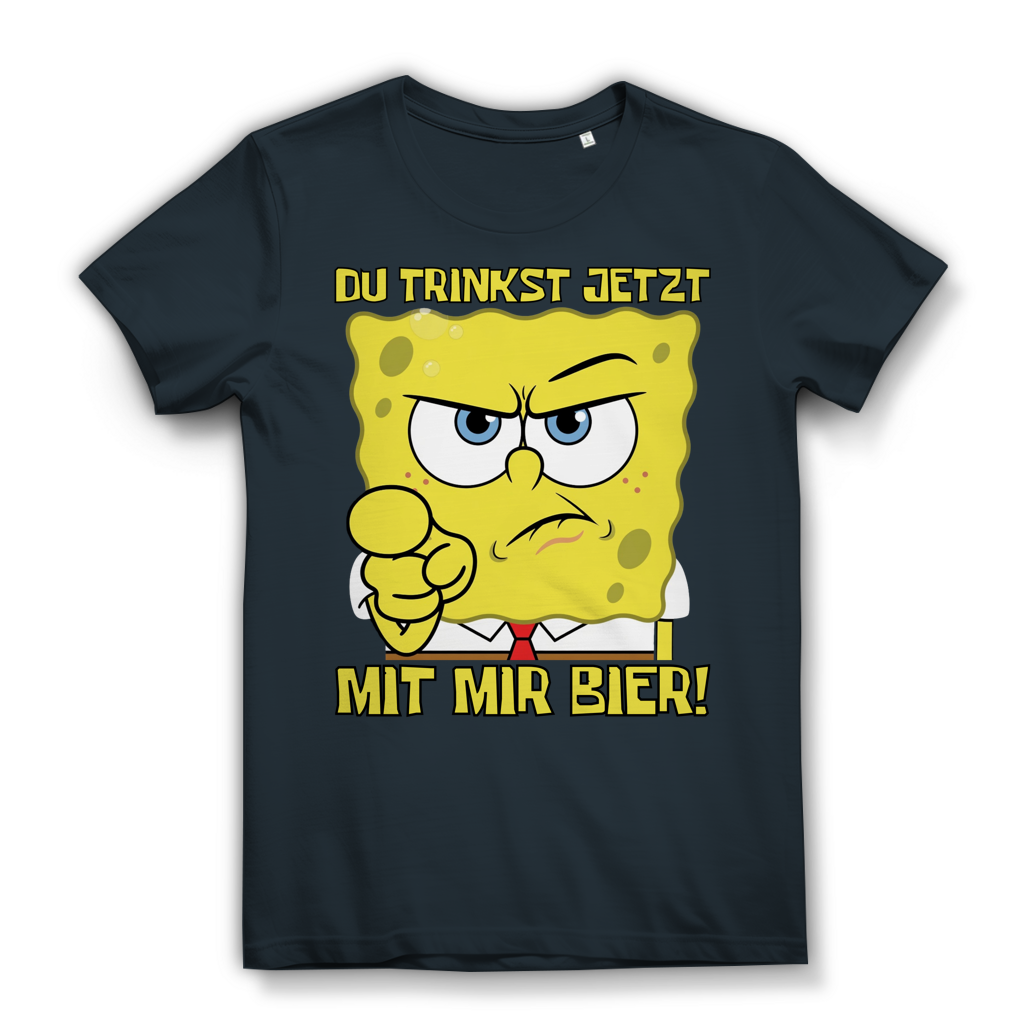 Du trinkst jetzt mit mir Bier - Damen Premium Bio T-Shirt Dark Grey