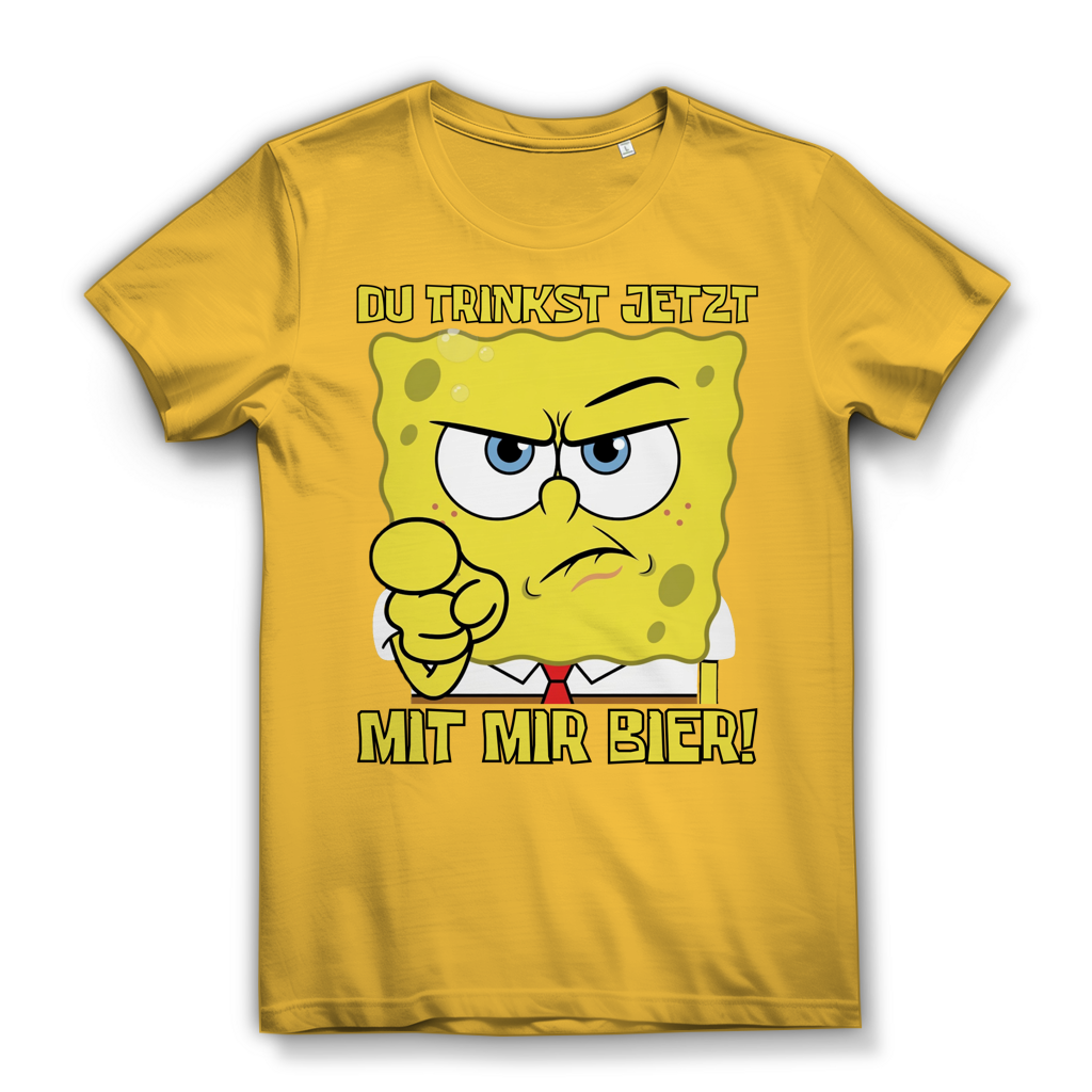Du trinkst jetzt mit mir Bier - Damen Premium Bio T-Shirt Gold