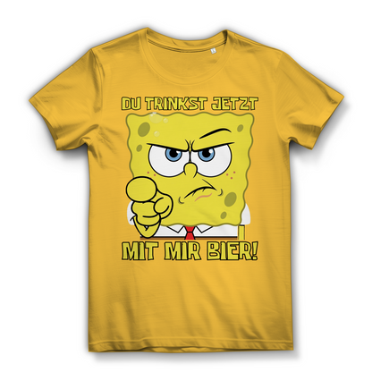 Du trinkst jetzt mit mir Bier - Damen Premium Bio T-Shirt Gold